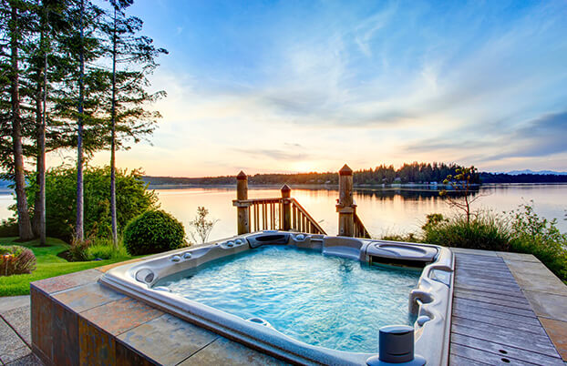 Hot tub overlooking Tred Avon River in Easton, Maryland